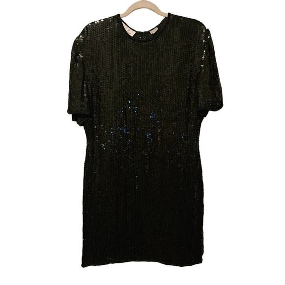 Laurence Kazar Dresses & Skirts - Vintage sequin beaded‎ black knee length silk dress Lawrence Kazar Size Large